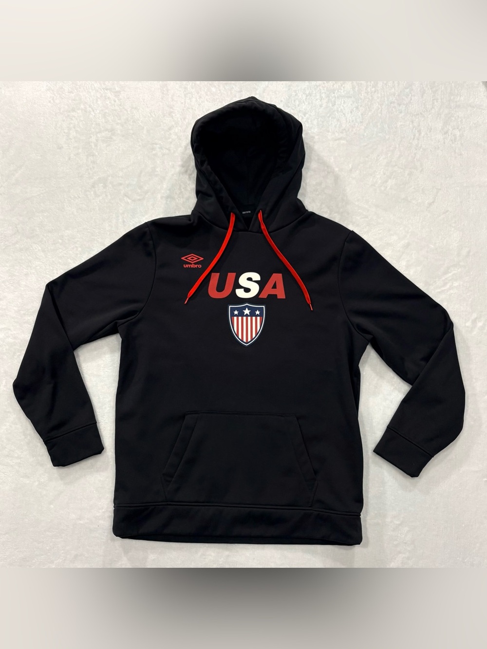 Umbro USA National Team Soccer Black Pullover Hoodie Sweatshirt Men’s Size M